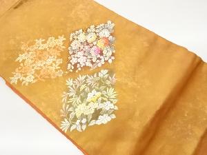 金銀彩菱に草花模様刺繍名古屋帯